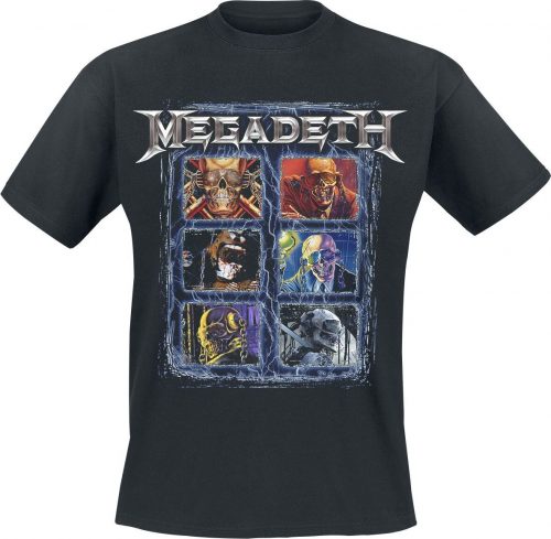 Megadeth Vic Heads Grid Tričko černá