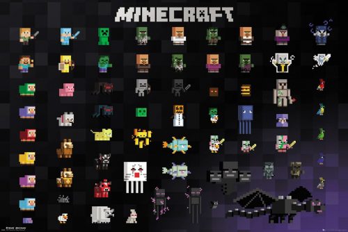 Minecraft Pixel Sprites plakát vícebarevný