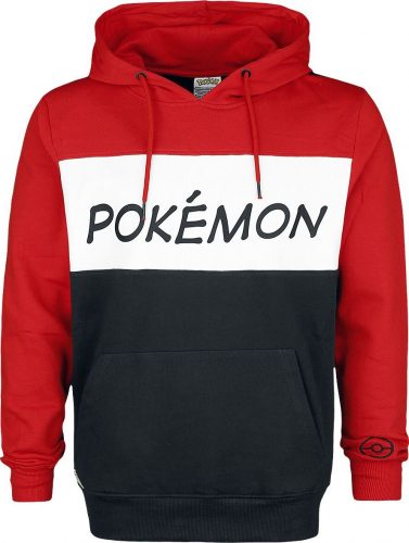 Pokémon Logo Mikina s kapucí cervená/cerná/bílá