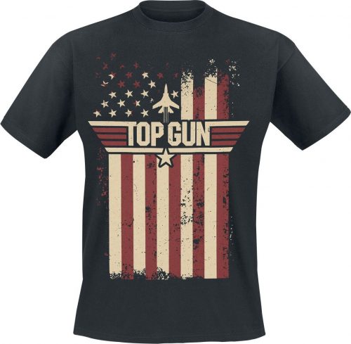 Top Gun Flag Tričko černá