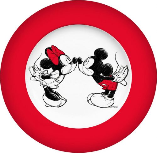 Mickey & Minnie Mouse Kiss Sketch talíre vícebarevný
