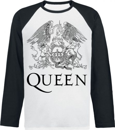 Queen Crest Vintage Tričko s dlouhým rukávem bílá/cerná
