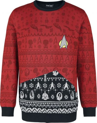 Star Trek Uniform Pletený svetr cervená/cerná