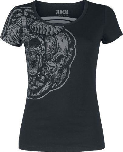 Black Premium by EMP Schwarzes T-Shirt mit großem Skull-Print Dámské tričko černá