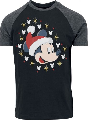 Mickey & Minnie Mouse Christmas! Tričko skvrnitá černá / šedá