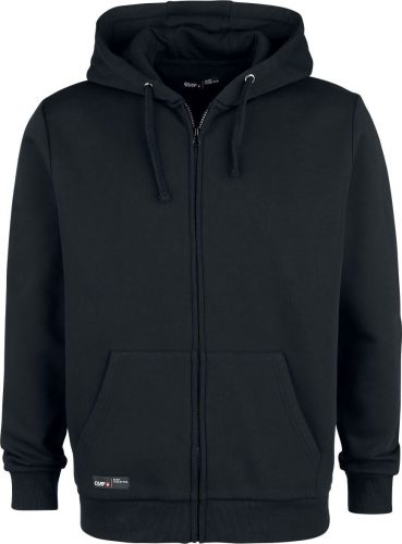 EMP Basic Collection Černá bunda s kapucí s potiskem s logem EMP Mikina s kapucí na zip černá