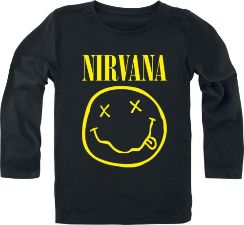 Nirvana Metal-Kids - Smiley detské tricko - dlouhý rukáv černá
