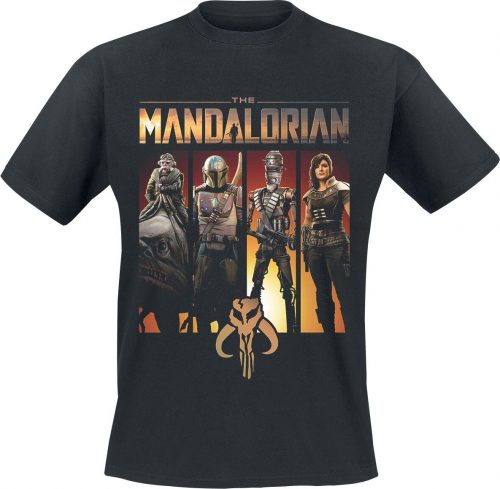Star Wars The Mandalorian - Character Line Up Tričko černá