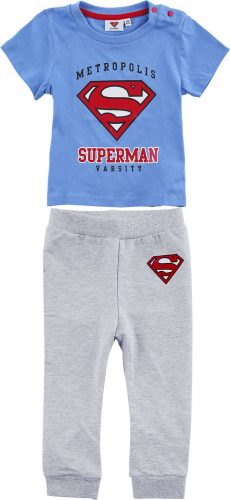 Superman Kids - Logo and Lettering Baby sada šedá melírovaná/modrá
