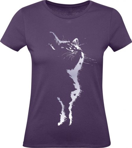 Cat Silhouette Dámské tričko purpurová