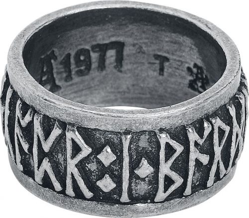 Alchemy Gothic Runové písmo Prsten stríbrná