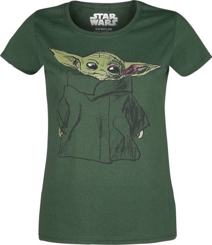 Star Wars The Mandalorian - Sketch Child - Grogu Dámské tričko zelená