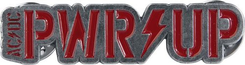 AC/DC PWR Up Odznak stríbrite cervená