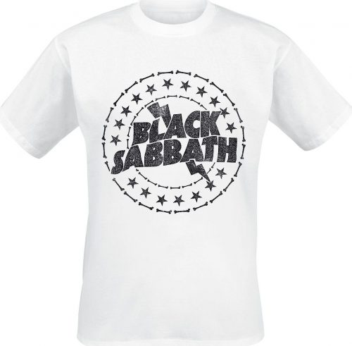 Black Sabbath Classic Lightning Logo Tričko bílá