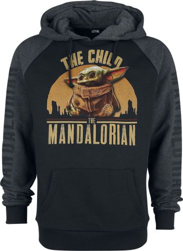 Star Wars The Mandalorian - The Child - Grogu Mikina s kapucí cerná/šedá