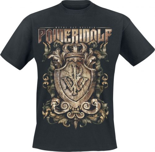 Powerwolf Metal Est Religio Crest Tričko černá