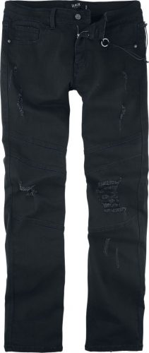 Black Premium by EMP Schwarze Jeans mit Used Details Kalhoty černá