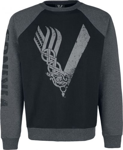 Vikings Vikings Logo Mikina skvrnitá černá / šedá