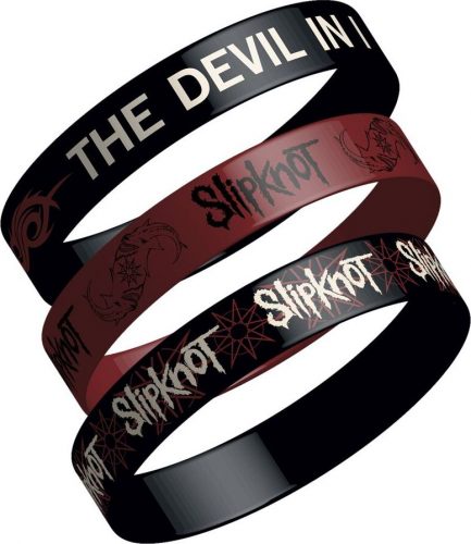 Slipknot Logo Trio náramek cerná/cervená/bílá
