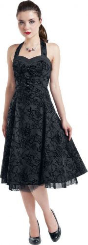 H&R London Longue tattoo Dress Šaty černá