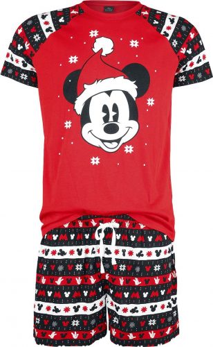 Mickey & Minnie Mouse Christmas pyžama cervená/cerná