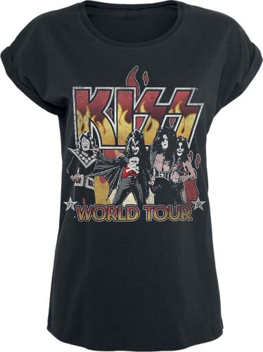 Kiss Flames World Tour Dámské tričko černá