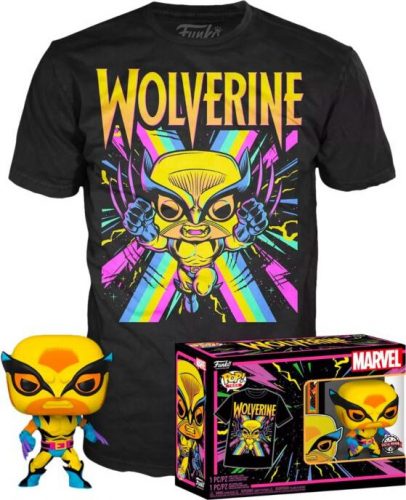 Marvel Black Light - Wolverine POP! & tričko Sberatelská postava prošedivelá