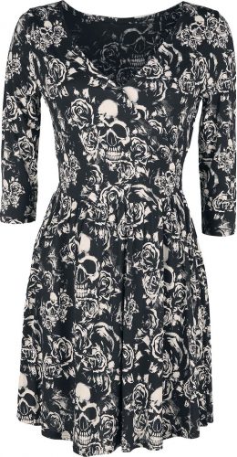 Black Premium by EMP Kleid mit Skulls & Roses Print Šaty černá
