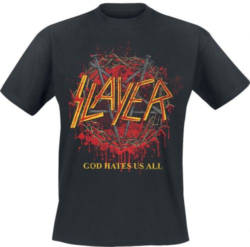 Slayer God Hates Us Pentagram Tričko černá