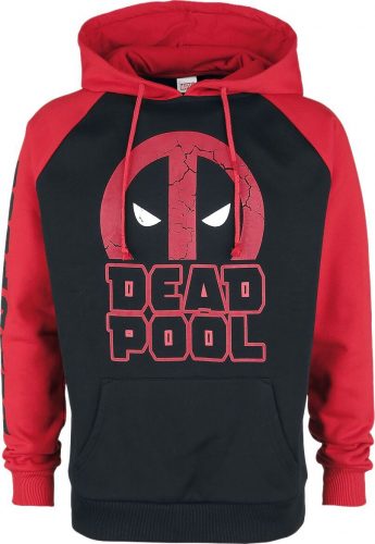 Deadpool Logo Mikina s kapucí cerná/cervená