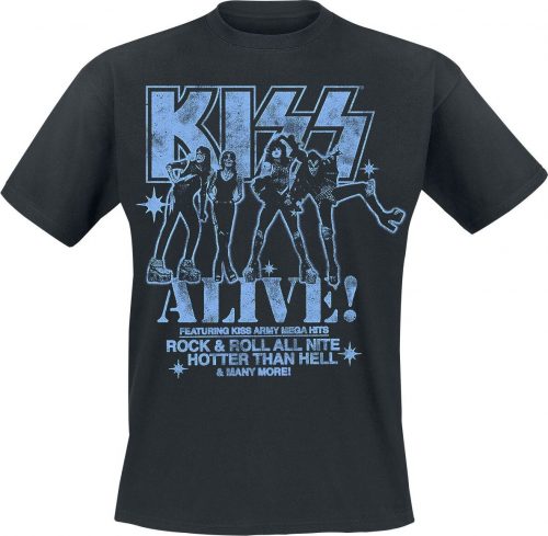 Kiss Alive Hottest Band Tričko černá