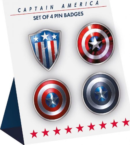 Captain America Sada 4 odznaků Shield Sada odznaků modrá/cervená