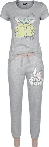 Star Wars The Mandalorian - Comfy - Grogu pyžama šedá/ružová