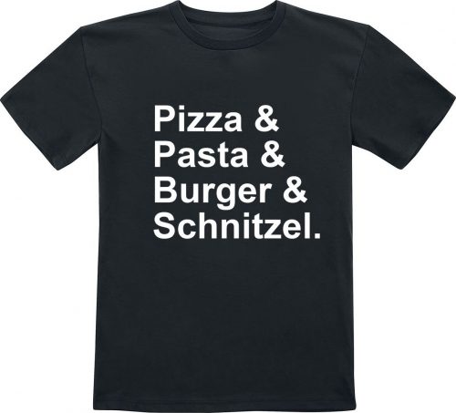 Pizza & Pasta & Burger & Schnitzel Kids - Pizza & Pasta & Burger & Schnitzel detské tricko černá