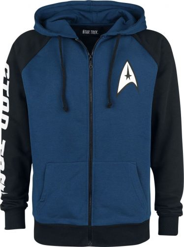 Star Trek NCC-1701 Mikina s kapucí na zip modrá/cerná