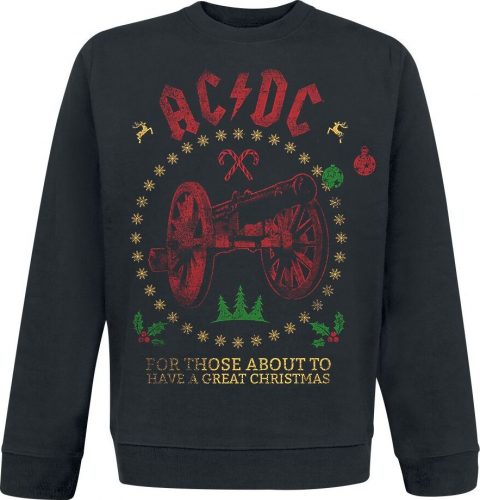 AC/DC Christmas For Those About To Rock Mikina černá