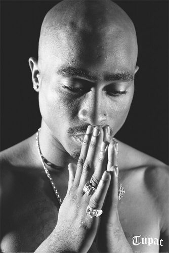 Tupac Shakur Pray plakát cerná/bílá