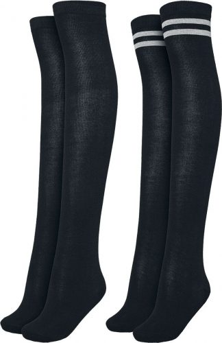 Urban Classics Ladies Overknee Socks 2-Pack Nadkolenky černá/černá - šedá