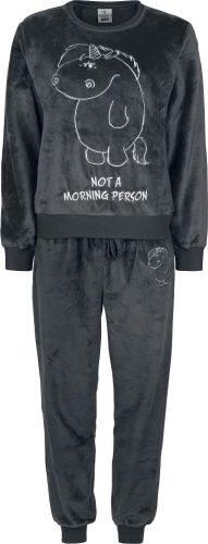 Pummeleinhorn Grumpy Unicorn - Not A Morning Person pyžama tmavě šedá