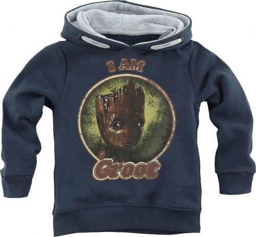Strážci galaxie Kids - I Am Groot detská mikina s kapucí námořnická modrá