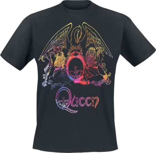 Queen Neon Pattern Crest Tričko černá