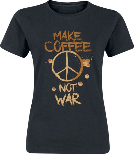 Make Coffee Not War Dámské tričko černá