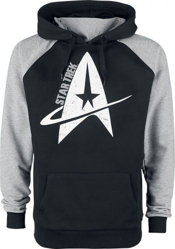 Star Trek Logo Mikina s kapucí cerná/šedá