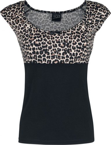 Pussy Deluxe Dámské tričko černý leopard
