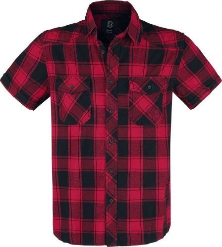 Brandit Kostkovaná košile s polovičními rukávy Košile cerná/cervená