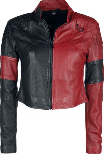 Suicide Squad 2 - Harley Quinn Dámská kožená bunda cerná/cervená