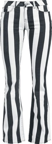 Gothicana by EMP Grace - Černo/bílé proužkované kalhoty Dámské kalhoty cerná/bílá