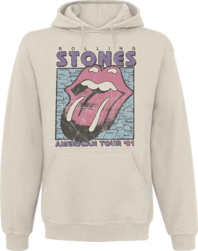 Rolling Stones American Tour 81 Map Mikina s kapucí písková