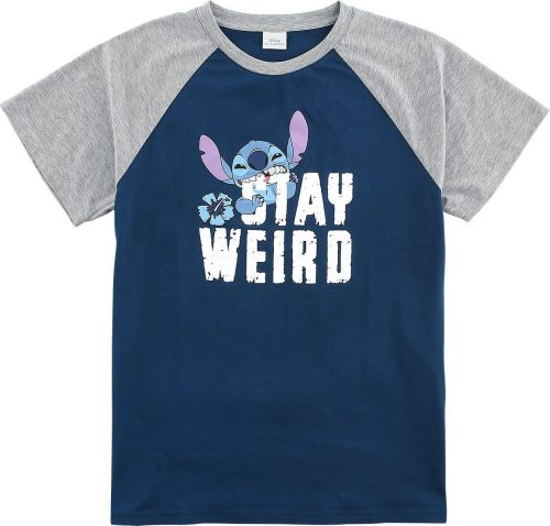 Lilo & Stitch Kids - Stay Weird detské tricko šedá/modrá