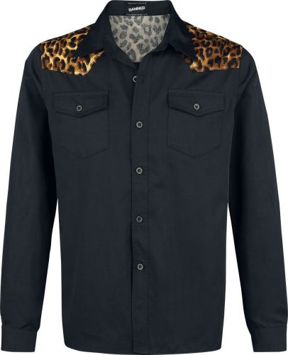 Banned Alternative Košile Leo Panel Košile černý leopard